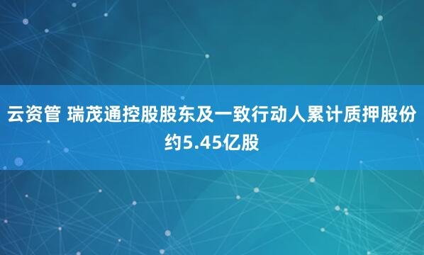 云资管 瑞茂通控股股东及一致行动人累计质押股份约5.45亿股